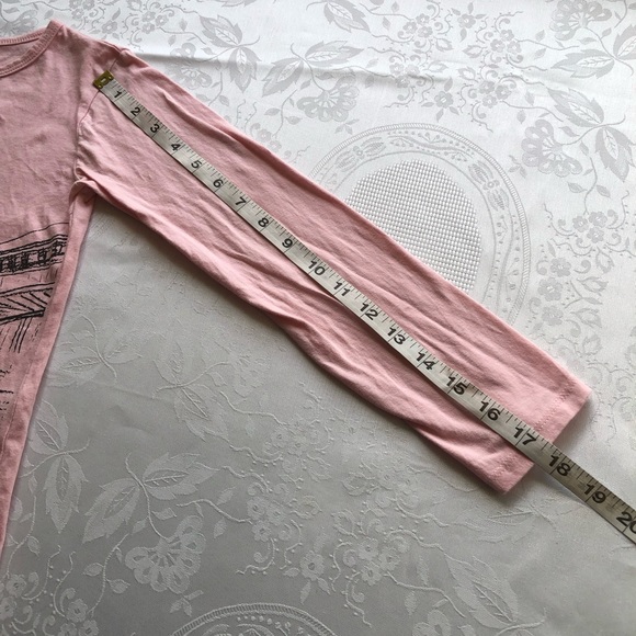 Sweet Kiss Pink Long Sleeves T-Shirt A Girl In Paris Girls Size 10/12 Top Casual - Picture 7 of 14